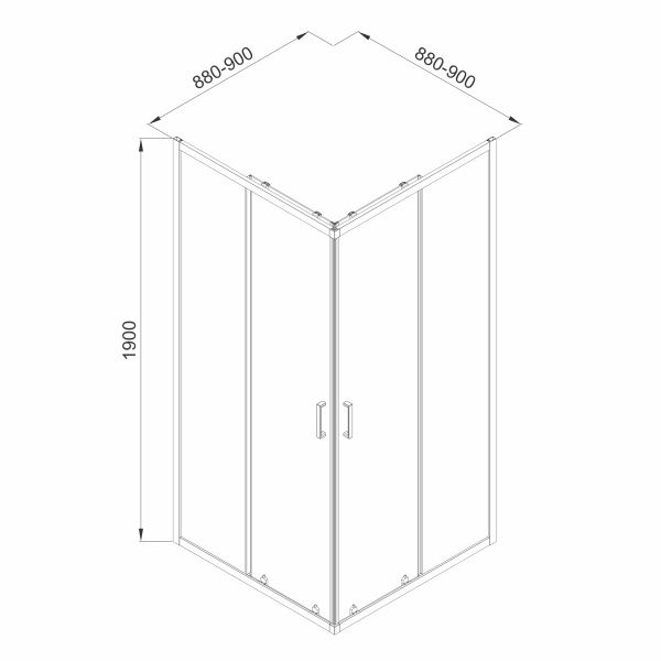 Душова кабіна Imprese SCALA 90x90 (профіль - хром, скло - тоноване) s09806081GR