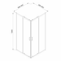 Душова кабіна Imprese SCALA 90x90 (профіль - хром, скло - тоноване) s09806081GR