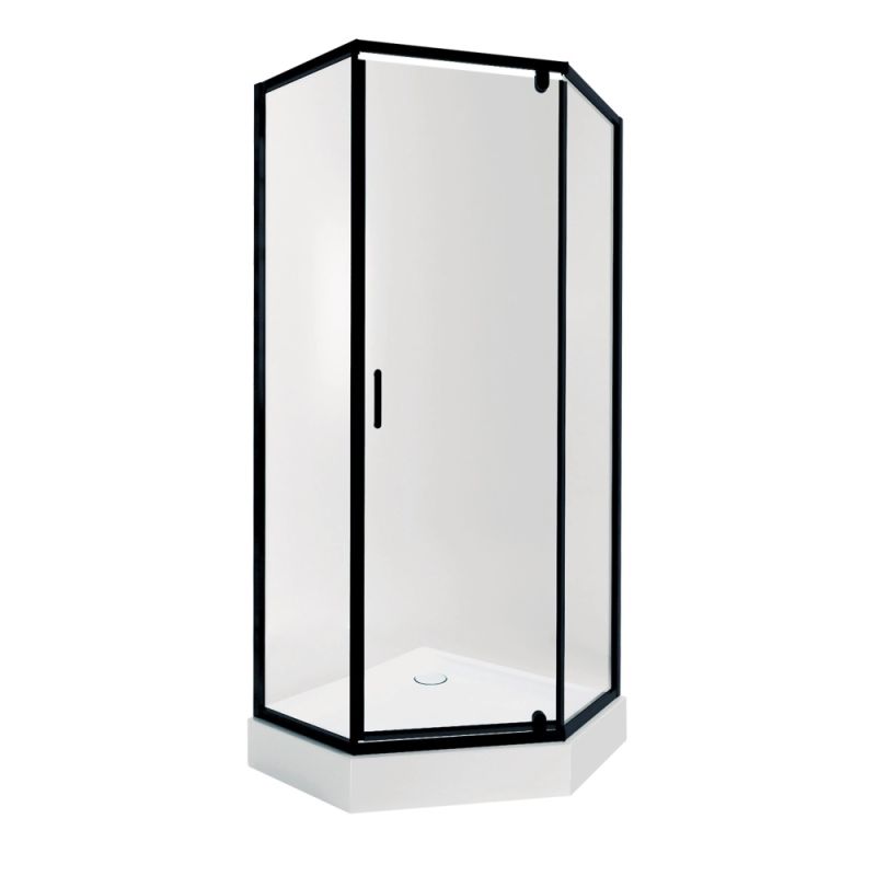 Душова кабіна Qtap Scorpio 90x90 (профіль - чорний, скло - прозоре) SCOBLA10995AC6SET з піддоном