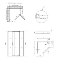 Душова кабіна Qtap Scorpio 90x90 (профіль - чорний, скло - прозоре) SCOBLA10995AC6SET з піддоном