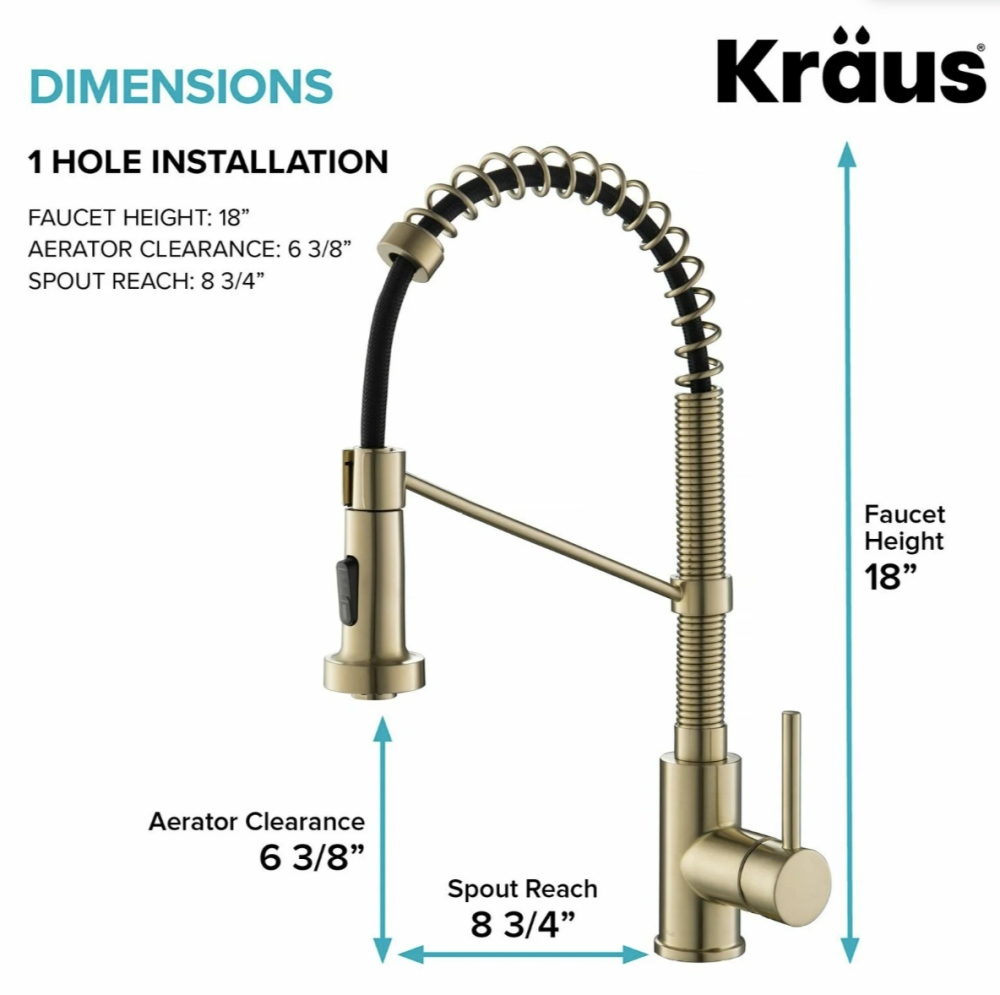 Змішувач для кухні Kraus Bolden антична бронза KPF-1610SFACB