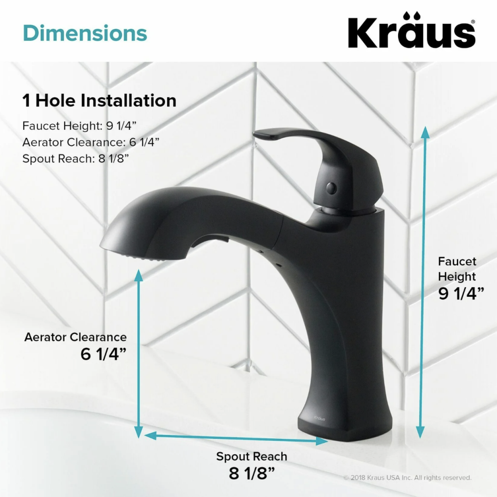 Смеситель для кухни Kraus Oren черный матовый KPF-2252MB