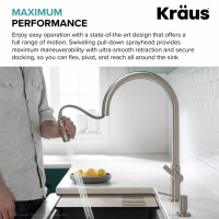 Змішувач для кухні Kraus Oletto чорний матовий KPF-2821MB