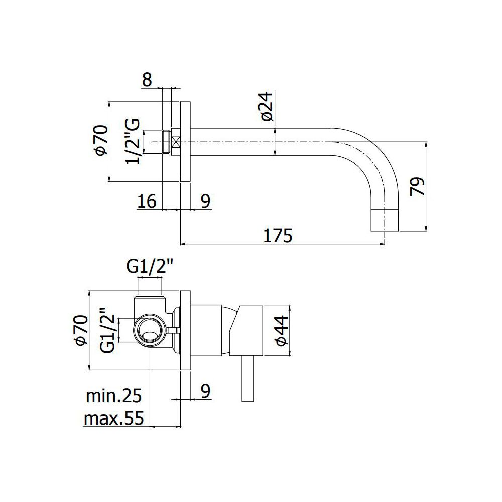 Змішувач для раковини Paffoni Stick сталь SK006ST70