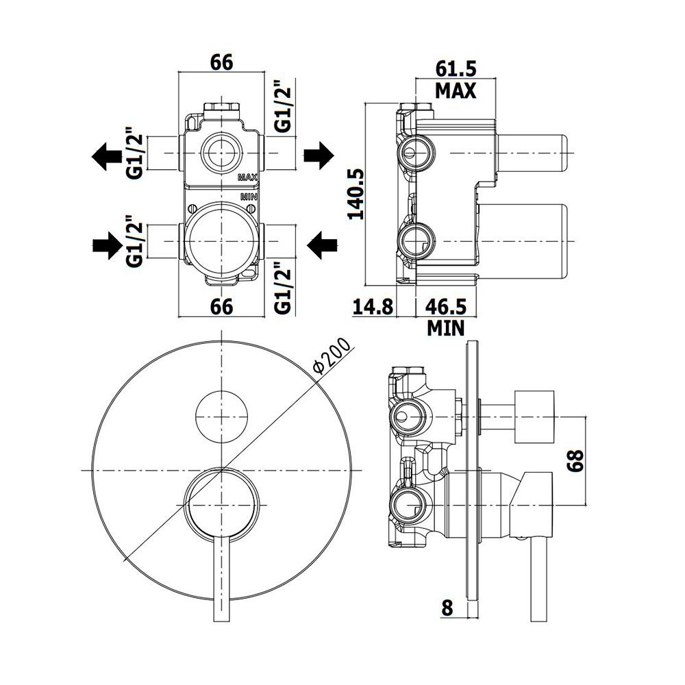Смеситель скрытого монтажа Paffoni Stick хром SK018CR