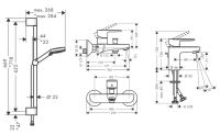 Набір змішувачів Hansgrohe Vernis Blend 3 в 1 хром 71551111