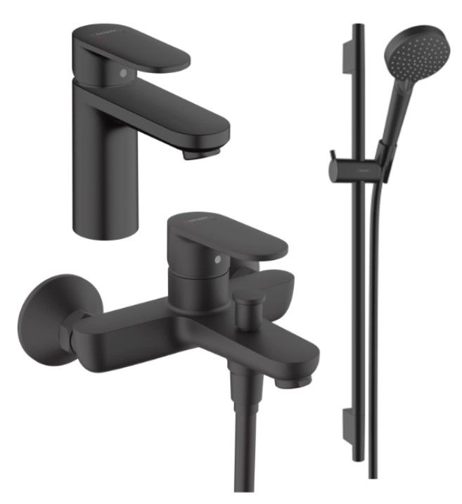 Набір змішувачів Hansgrohe Vernis Blend 3 в 1 чорний матовий 20230001