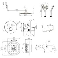 Душевая система скрытого монтажа Imprese KUCERA хром глянцевый t04803401SBC
