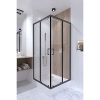 Душова кабіна Qtap Taurus 90x90 (профіль - чорний, скло - прозоре) TAUBLA1099SC6