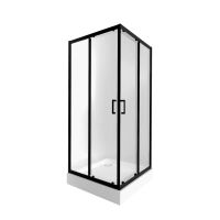 Душова кабіна Qtap Taurus 90x90 (профіль - чорний, скло - прозоре) TAUBLA1099SC6SET з піддоном