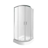 Душова кабіна Qtap Taurus 100x100 (профіль - хром, скло - прозоре) TAUCRM1011AC6SET з піддоном