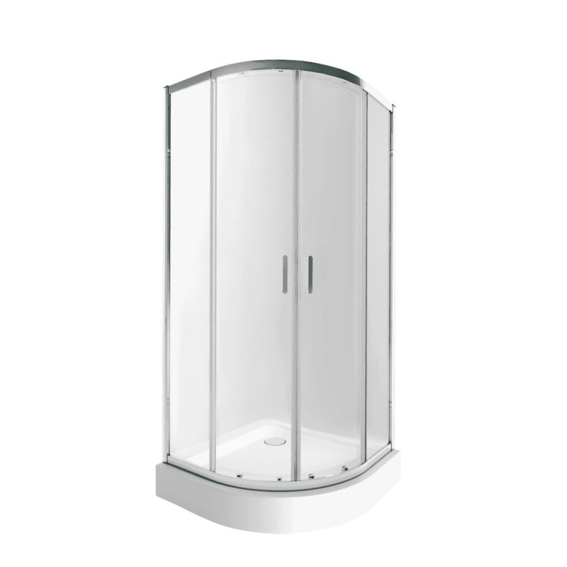 Душова кабіна Qtap Taurus 100x100 (профіль - хром, скло - прозоре) TAUCRM1011AC6SET з піддоном