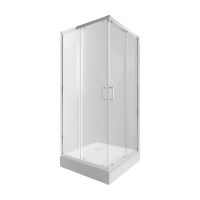 Душова кабіна Qtap Taurus 100x100 (профіль - хром, скло - прозоре) TAUCRM1011SC6SET з піддоном