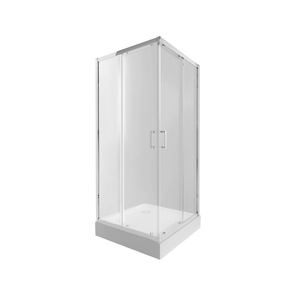 Душова кабіна Qtap Taurus 90x90 (профіль - хром, скло - прозоре) TAUCRM1099SC6SET з піддоном