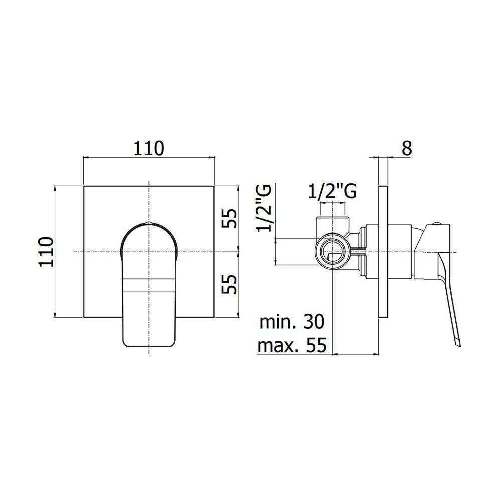 Смеситель скрытого монтажа Paffoni Tilt белый матовый TI010BOM