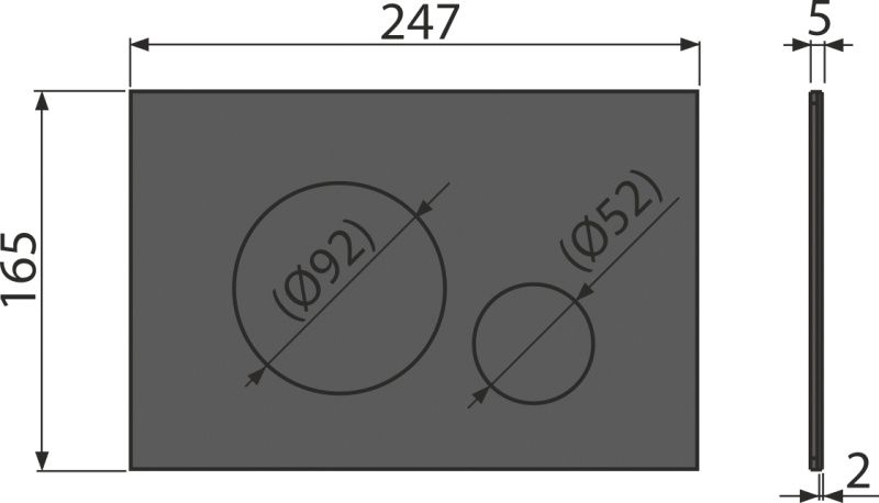 Клавіша змиву AlcaPlast Flat чорний матовий TURN-BLACK