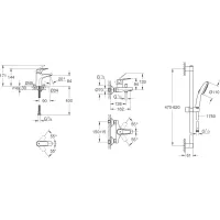Набір змішувачів Grohe BauFlow 3 в 1 хром UA121624S1