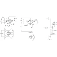Набір змішувачів Grohe BauLoop New 3 в 1 хром UA123214S1