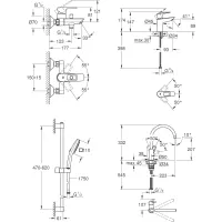 Набір змішувачів Grohe BauLoop 4 в 1 хром UA123225K3