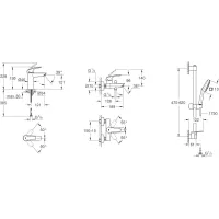 Набір змішувачів Grohe Eurosmart 3 в 1 хром UA123246M3