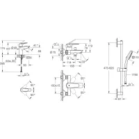 Набір змішувачів Grohe BauEdge New 3 в 1 хром UA123365S1