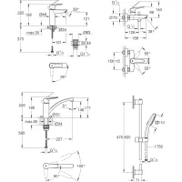 Набір змішувачів Grohe QuickFix Start 4 в 1 хром UA202301KE