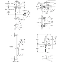 Набір змішувачів Grohe QuickFix Start Edge 4 в 1 хром UA202501SK