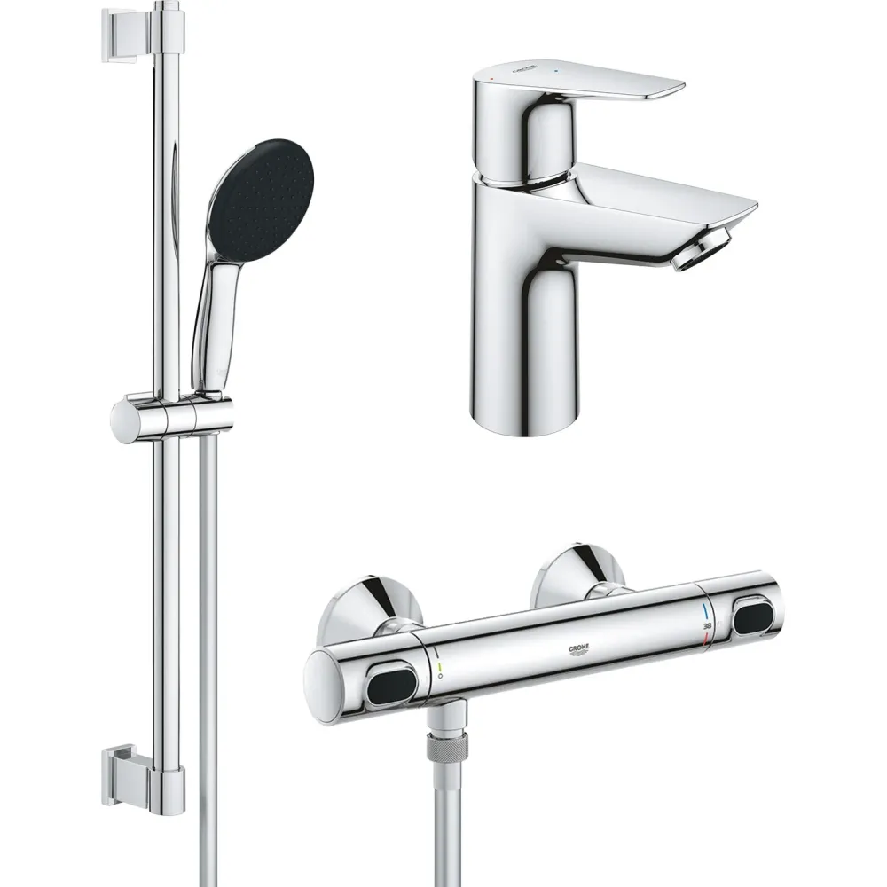 Набір змішувачів Grohe QuickFix Precision Flow 3 в 1 хром UA202503TE