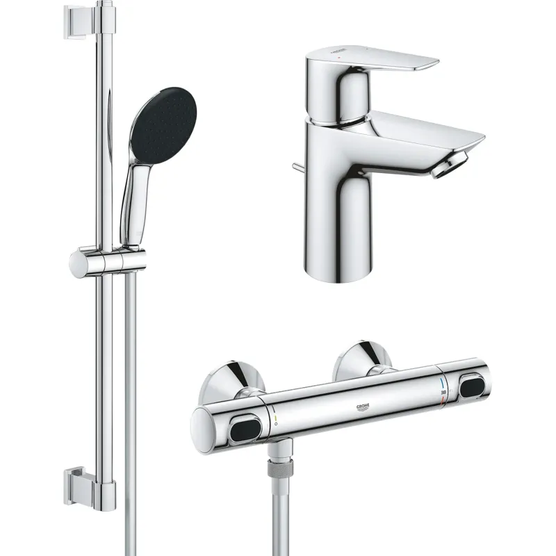 Набір змішувачів Grohe QuickFix Precision Flow 3 в 1 хром UA202503TS