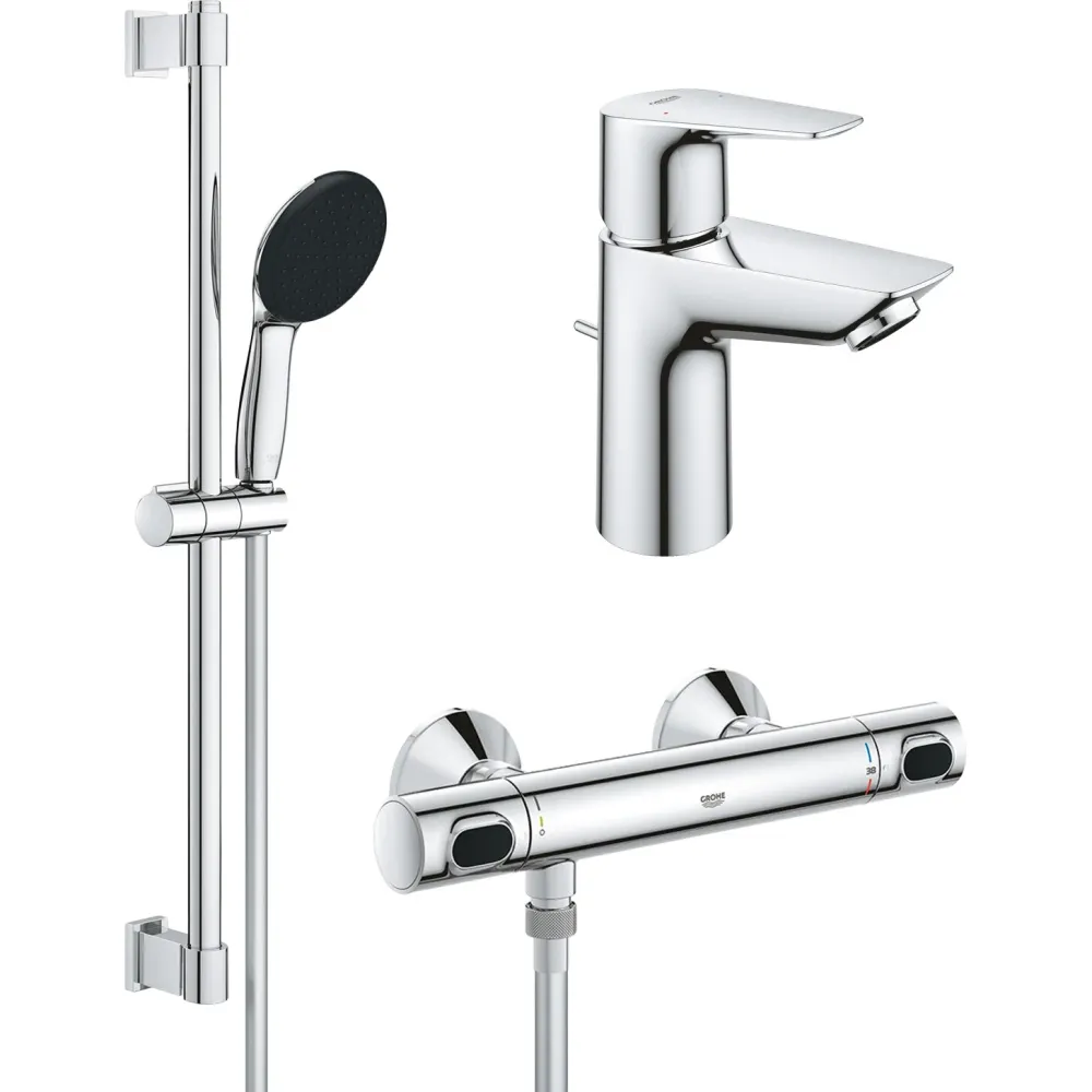 Набір змішувачів Grohe QuickFix Precision Flow 3 в 1 хром UA202503TS
