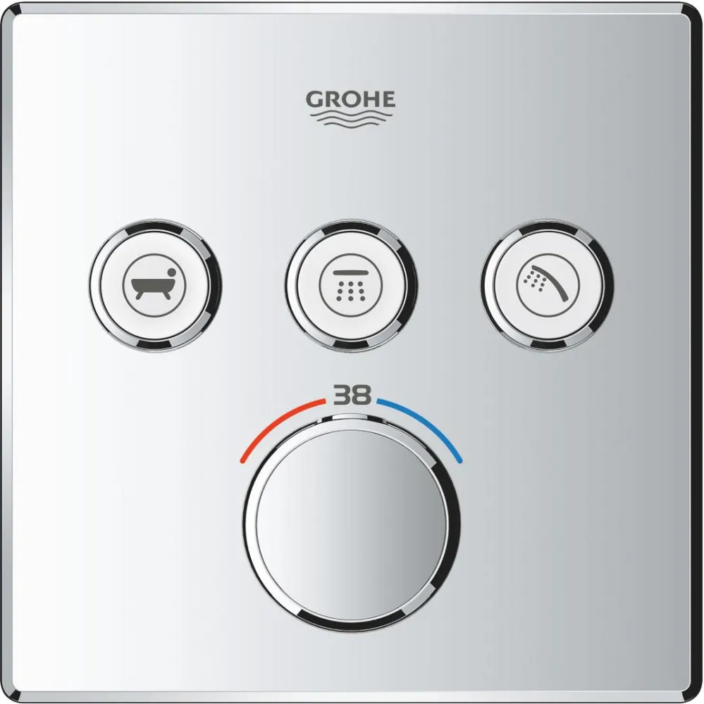 Душова система прихованого монтажу Grohe QuickFix Grohtherm SmartControl + Vitalio Comfort 250 Cube хром UA202802C3