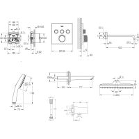 Душова система прихованого монтажу Grohe QuickFix Grohtherm SmartControl + Vitalio Comfort 250 Cube хром UA202802C3