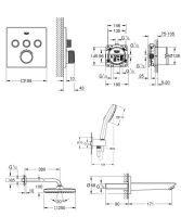Душова система прихованого монтажу Grohe Grohtherm SmartControl хром UA26415SC6