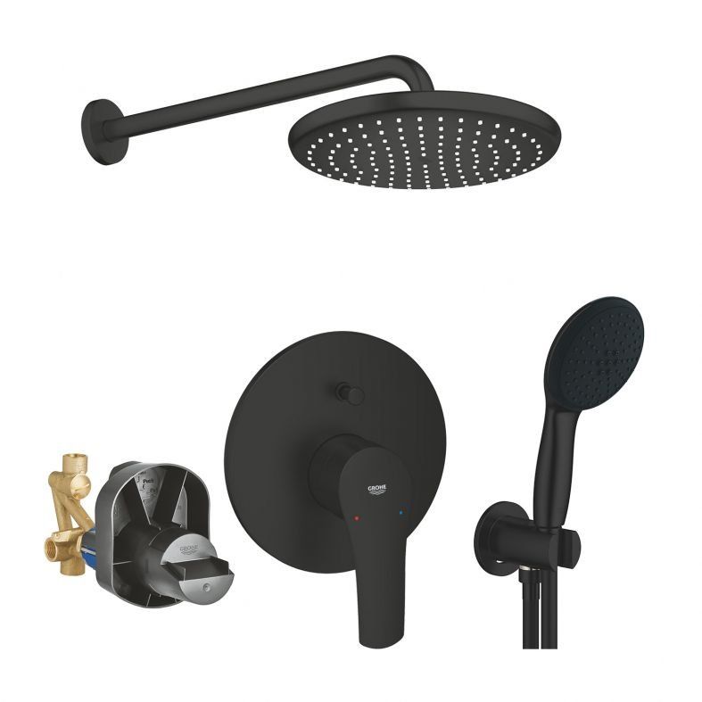 Душова система прихованого монтажу Grohe Eurosmart чорний матовий UA26415SC8