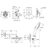 Душова система прихованого монтажу Grohe Eurosmart чорний матовий UA26415SC8