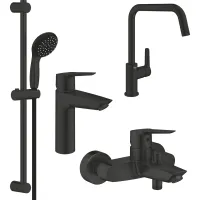 Набір змішувачів Grohe QuickFix Start 4 в 1 чорний матовий UA303301MK
