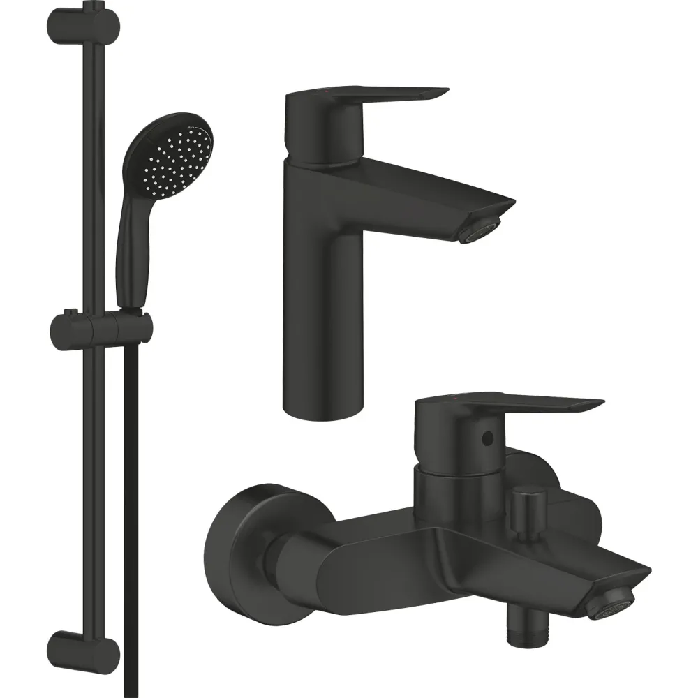 Набір змішувачів Grohe QuickFix Start 3 в 1 чорний матовий UA303301MQ