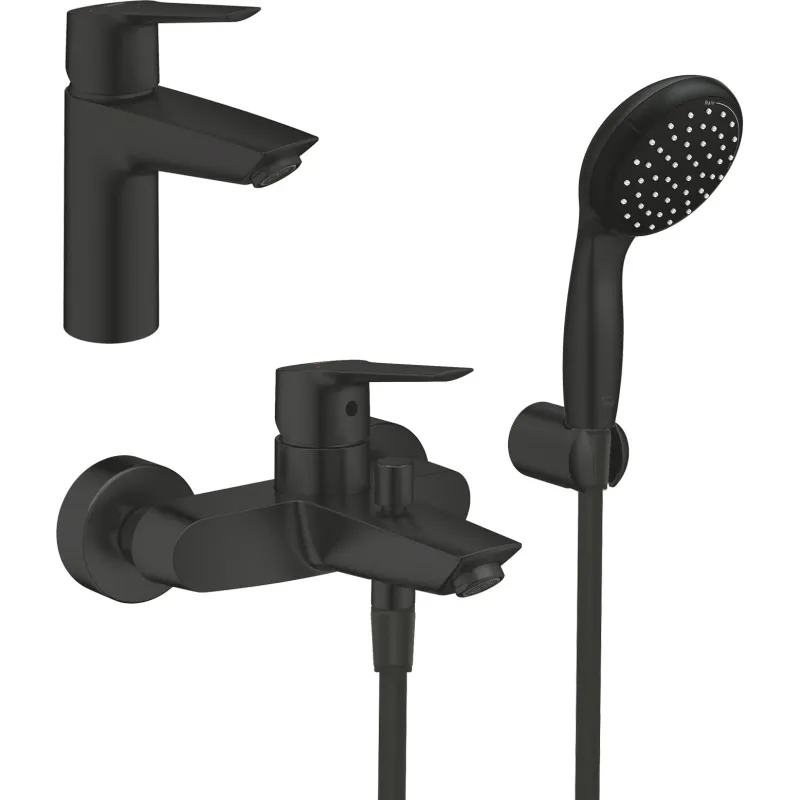 Набір змішувачів Grohe QuickFix Start 3 в 1 чорний матовий UA303301SQ