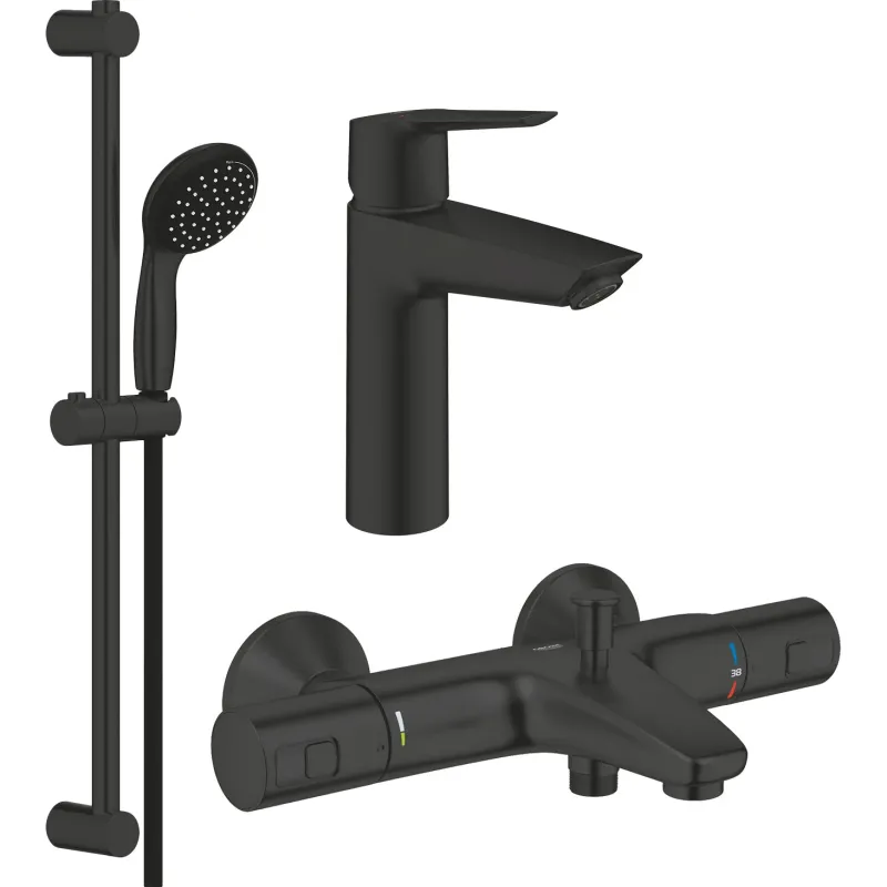 Набір змішувачів Grohe QuickFix Start 3 в 1 чорний матовий UA303304TM