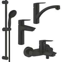Набір змішувачів Grohe QuickFix Start 4 в 1 чорний матовий UA303311MK