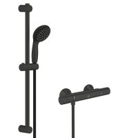 Змішувач для душу Grohe Precision Start чорний матовий UA303908T1 з душовим гарнітуром