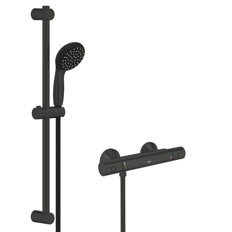 Смеситель для душа Grohe Precision Start черный матовый UA303908T1 с душевым гарнитуром