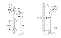 Змішувач для душу Grohe Precision Start чорний матовий UA303908T1 з душовим гарнітуром