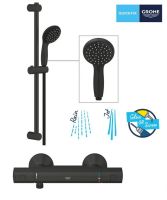Змішувач для душу Grohe Precision Start чорний матовий UA303908T1 з душовим гарнітуром