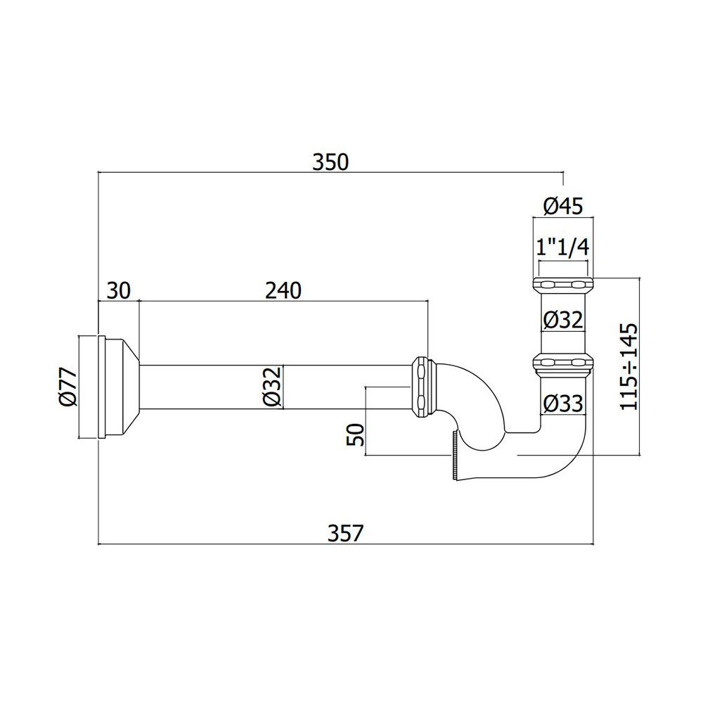 Сифон для раковины Paffoni медь ZACC063RM
