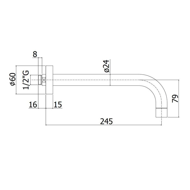 Излив Paffoni Quattro 245 мм хром ZBOC042CR