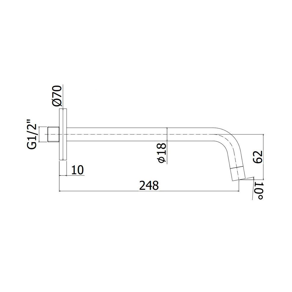 Вилив Paffoni Light 248 мм білий матовий ZBOC046BO