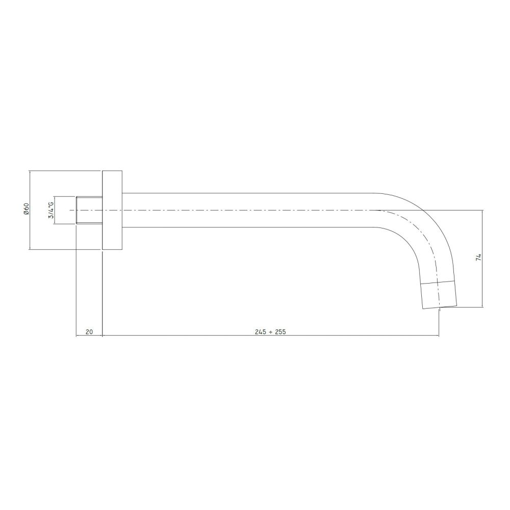 Излив Paffoni Quattro 245 мм хром ZBOC056CR