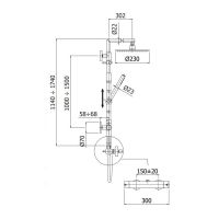 Душова система Paffoni Steel сталь ZCOL501AC