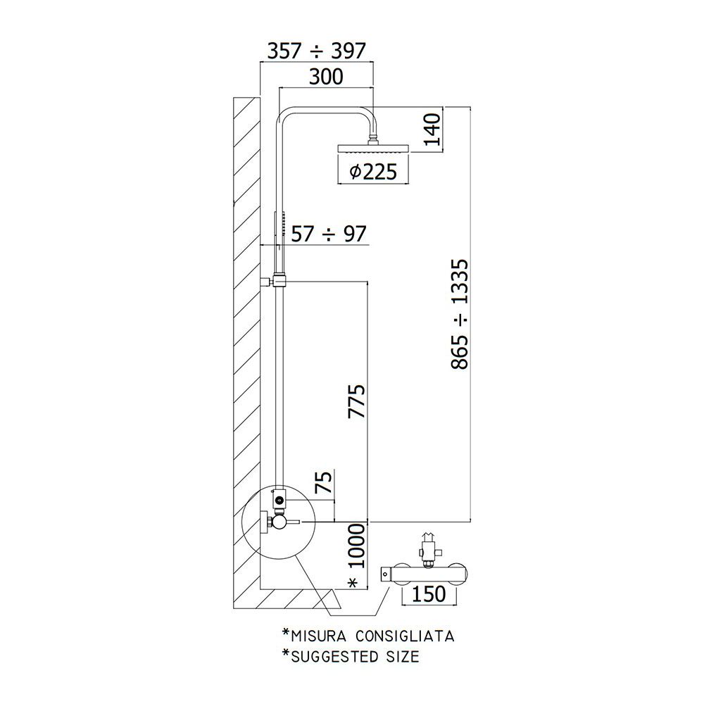 Душова система Paffoni Easy Plus хром ZCOL603CR